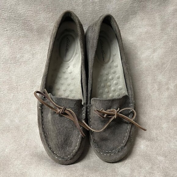 Eddie Bauer Casual Gray Suede Leather Slip On Loafer Sz 10 - Picture 7 of 8